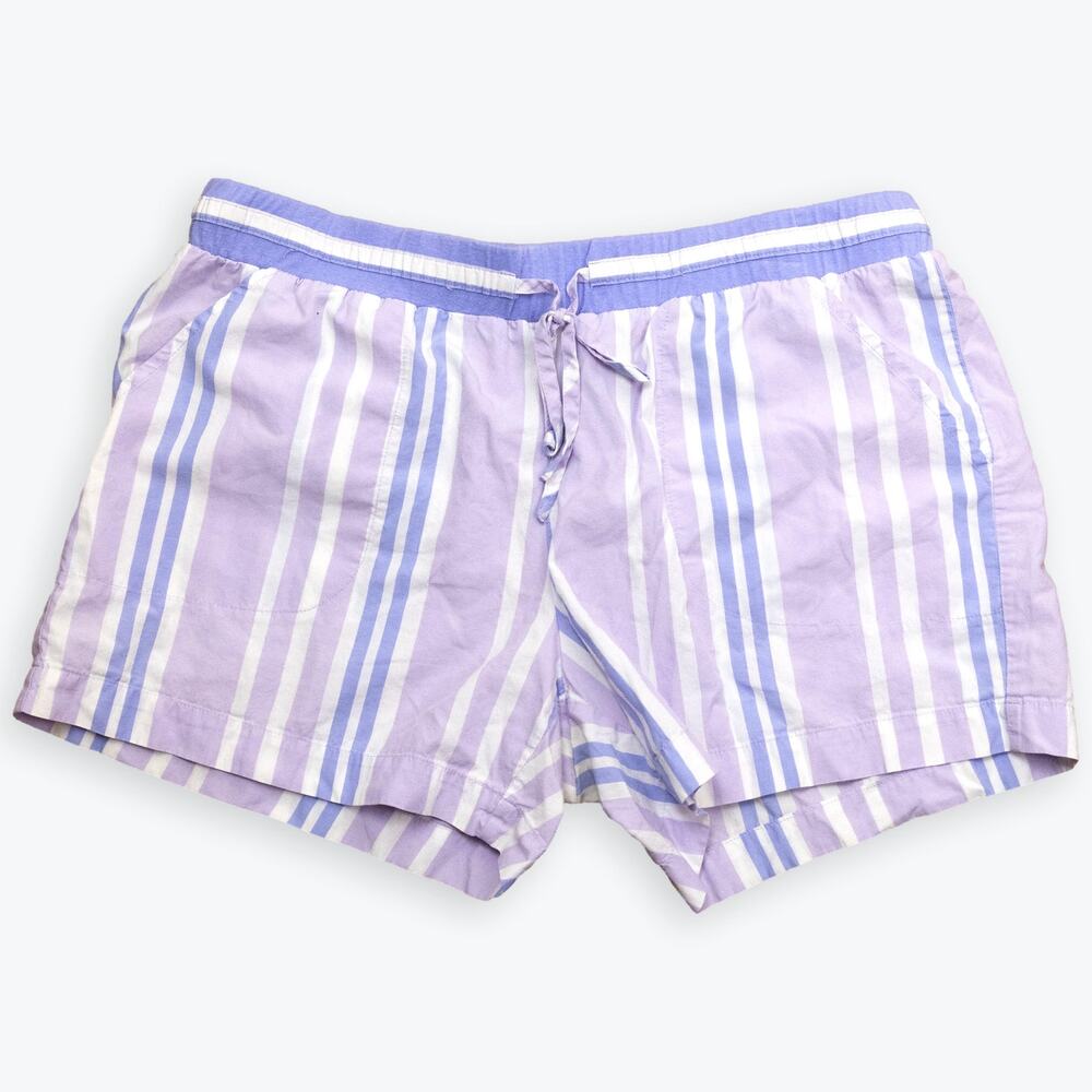 Nordstrom Purple White Stripe Cotton Shorts S NWOT